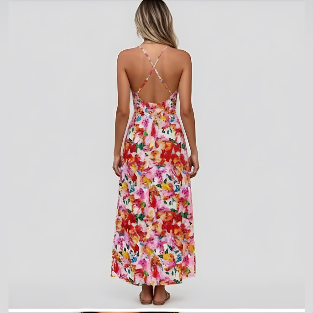 LAST ONE 🔥 Floral Midi Dress With Side Slit - Picture 4 of 8